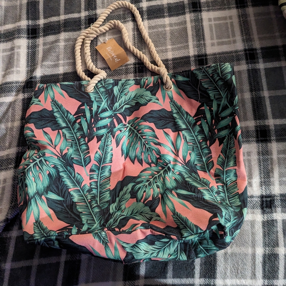 Pink and green Tote Bag